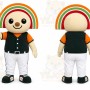 Orange Smiling Character With Rainbow Hat Mascot Costume for Events and Promotions