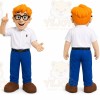 Blue Man With Glasses Mascot Costume for Events and Promotions