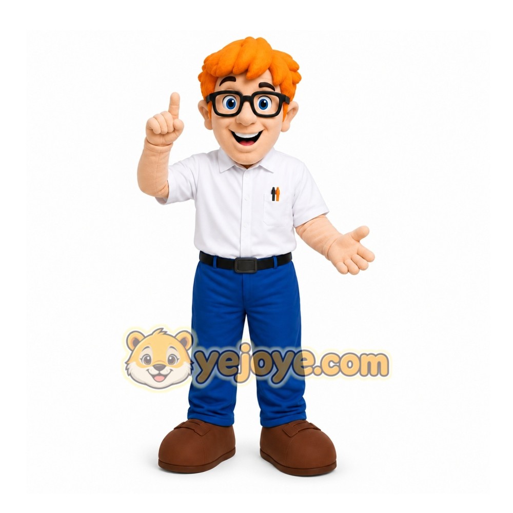 Blue Man With Glasses Mascot Costume for Events and Promotions Blue Man With Glasses Mascot Costume for Events and Promotions