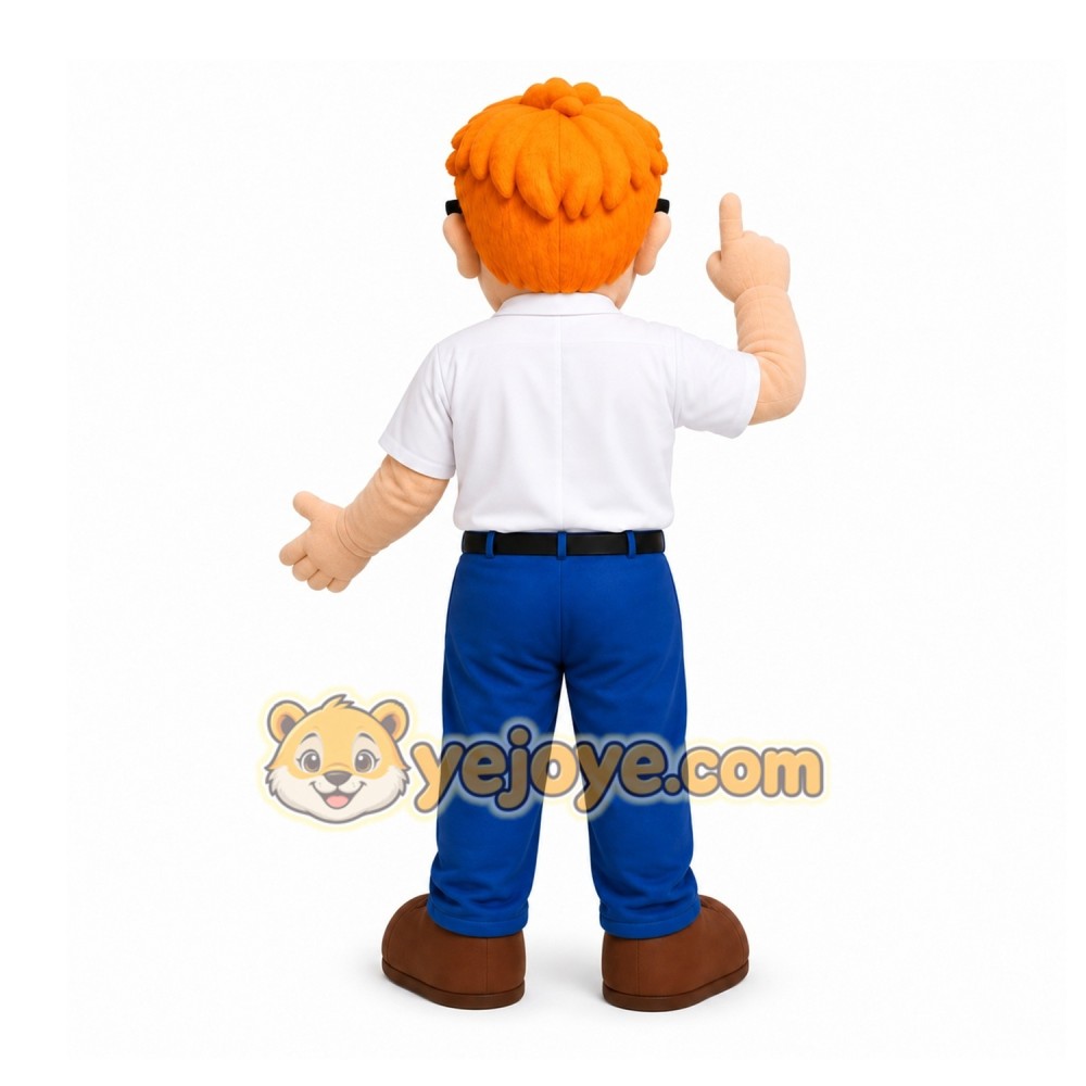 Blue Man With Glasses Mascot Costume for Events and Promotions Blue Man With Glasses Mascot Costume for Events and Promotions