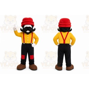 Yellow Man With Mustache And Hat Mascot Costume for Events and Promotions