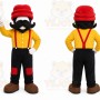Yellow Man With Mustache And Hat Mascot Costume for Events and Promotions