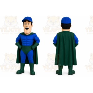Blue Superhero Mascot Costume for Events and Promotions