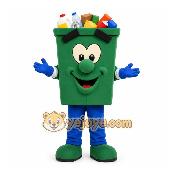Green Recycling Bin Mascot Costume for Events and Promotions
