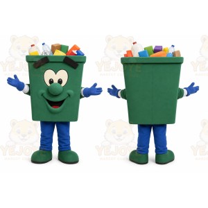 Green Recycling Bin Mascot Costume for Events and Promotions