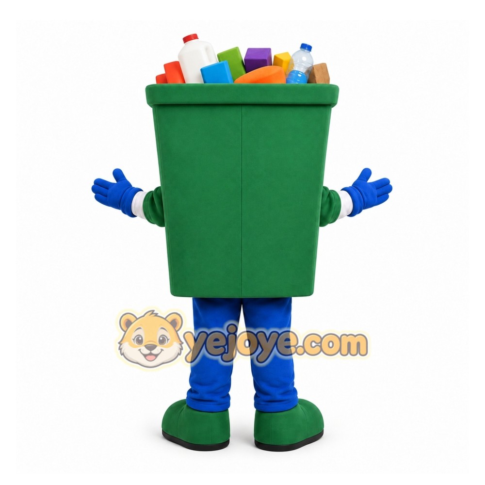 Green Recycling Bin Mascot Costume for Events and Promotions