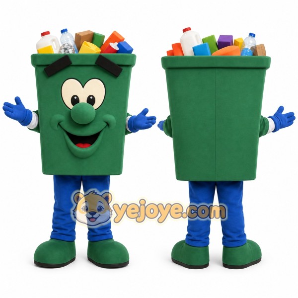Green Recycling Bin Mascot Costume for Events and Promotions