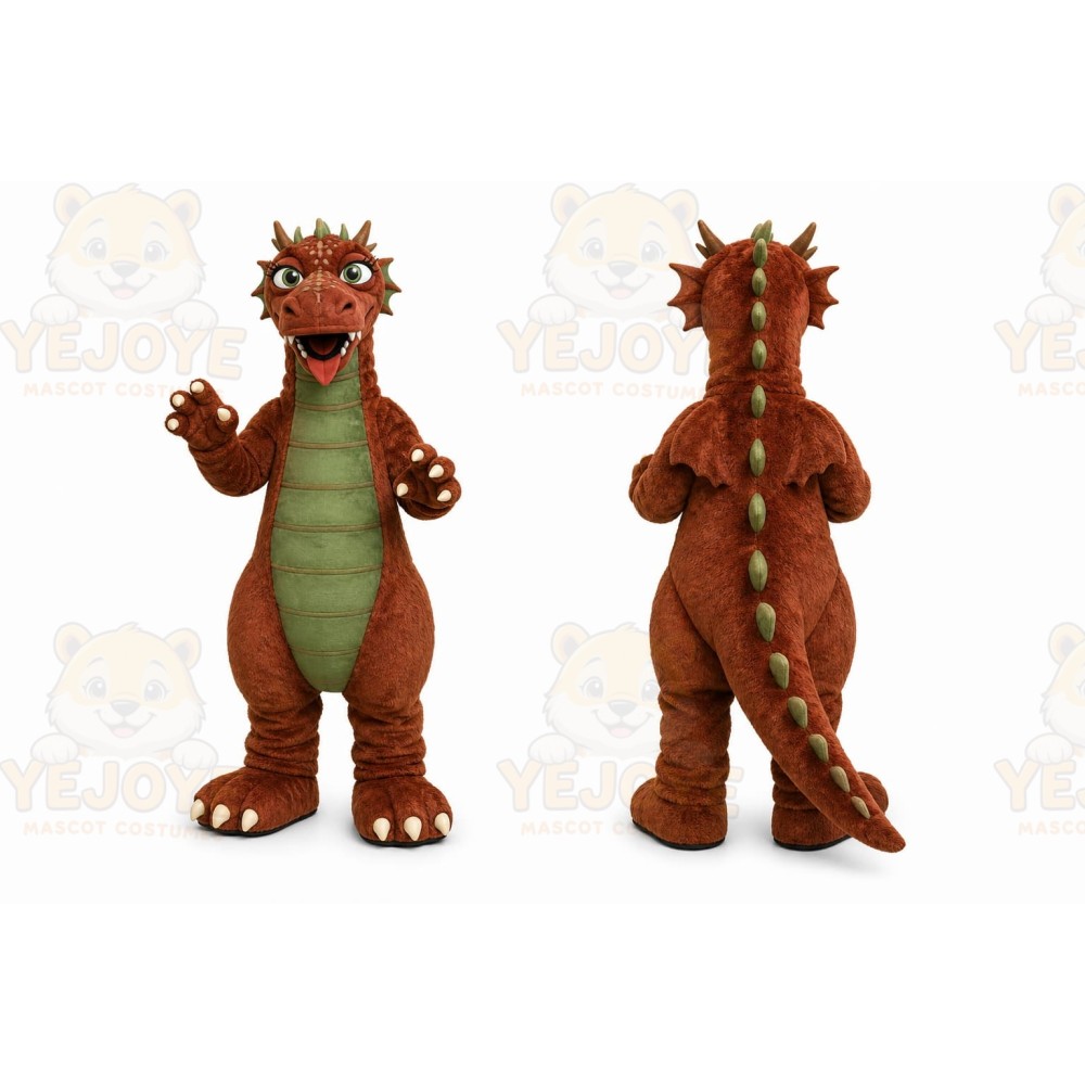 Brown Dragon Mascot Costume for Events and Promotions