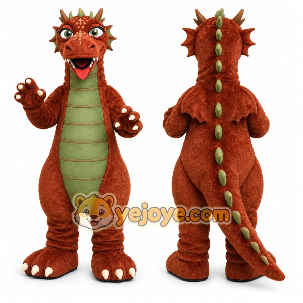 Brown Dragon Mascot Costume for Events and Promotions