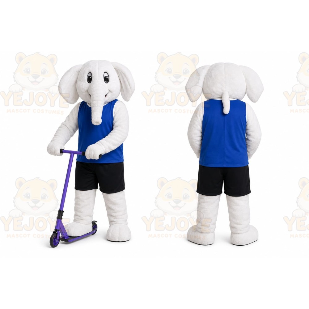 White Elephant Mascot Costume for Sports Events