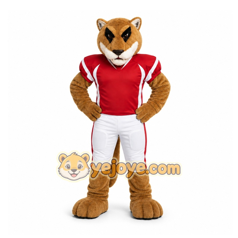 Brown Cougar Mascot Costume for Sports Events Brown Cougar Mascot Costume for Sports Events