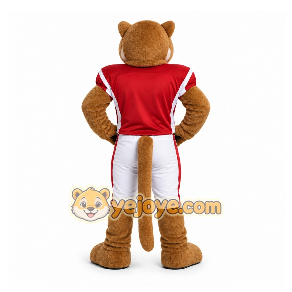 Brown Cougar Mascot Costume for Sports Events Brown Cougar Mascot Costume for Sports Events
