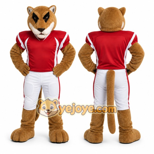 Brown Cougar Mascot Costume for Sports Events
