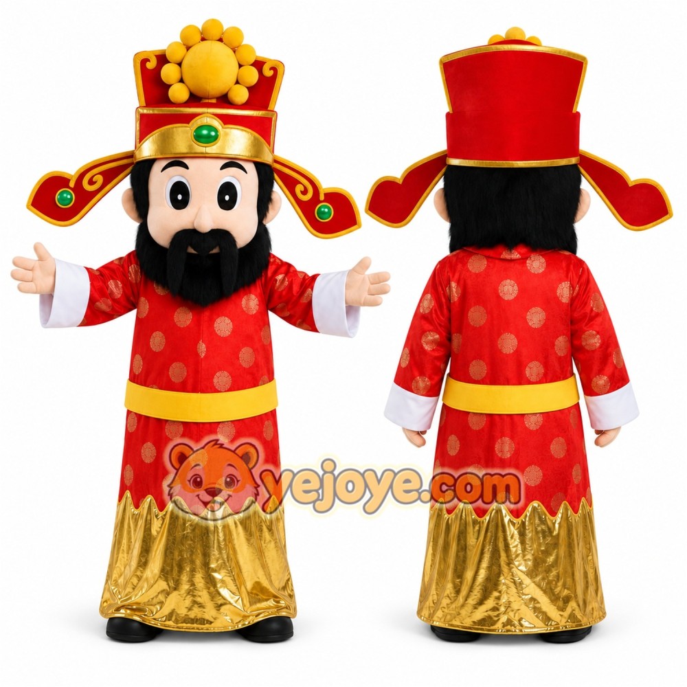 Red Traditional Figure Mascot Costume for Holiday Events Red Traditional Figure Mascot Costume for Holiday Events