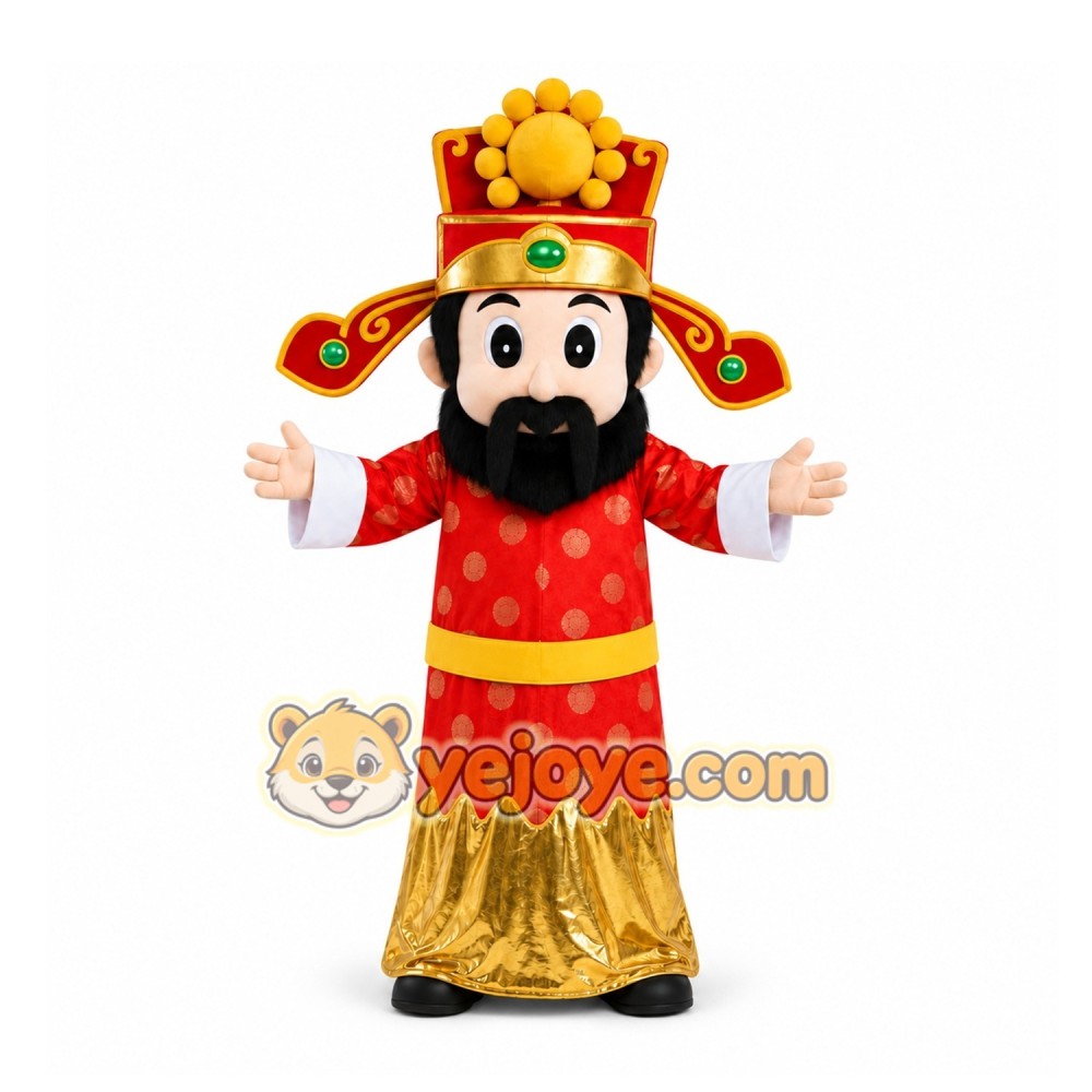Red Traditional Figure Mascot Costume for Holiday Events Red Traditional Figure Mascot Costume for Holiday Events