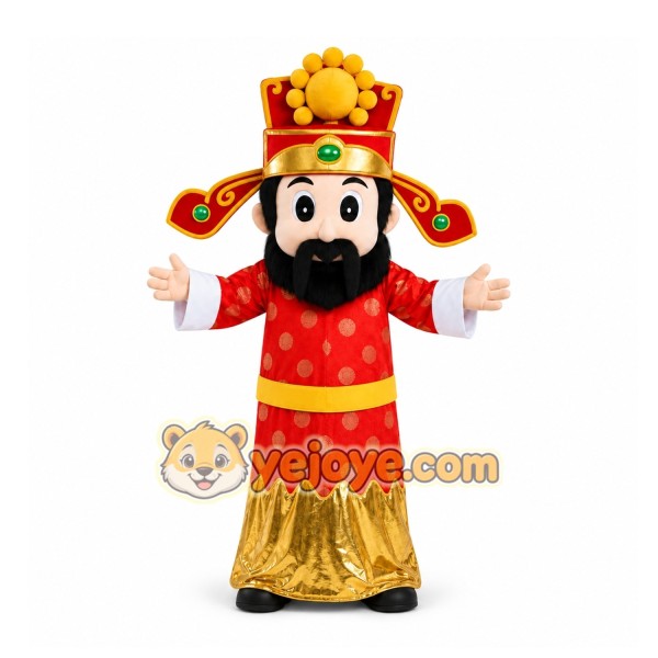 Red Traditional Figure Mascot Costume for Holiday Events