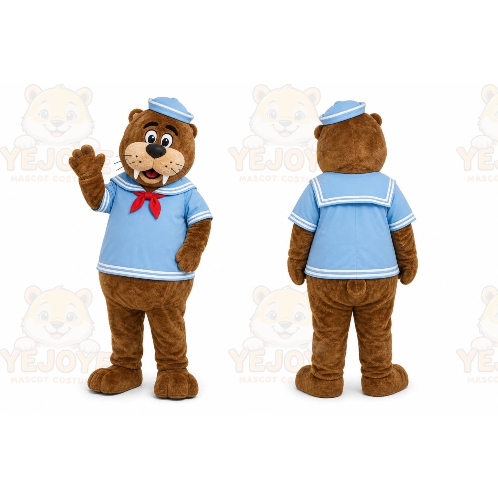 Brown Bear Mascot Costume for Restaurant Promotions