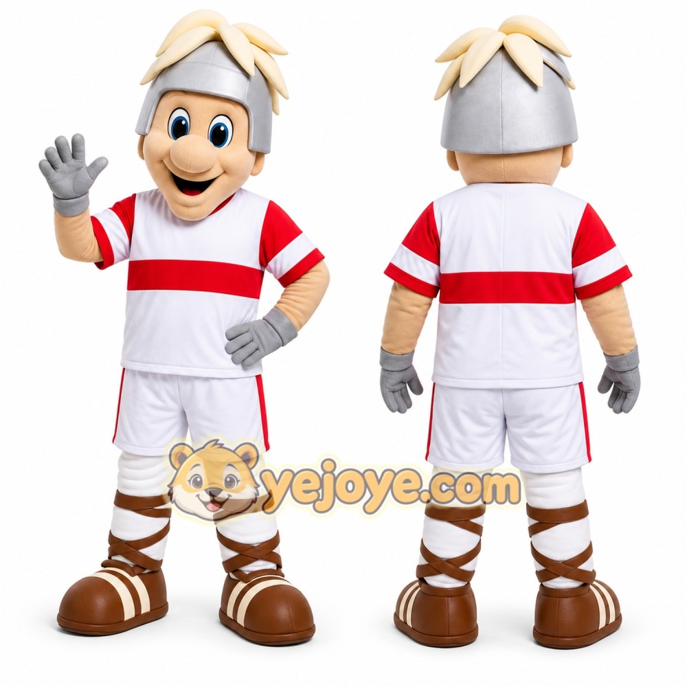 White Roman Soldier Mascot Costume for Sports Events White Roman Soldier Mascot Costume for Sports Events
