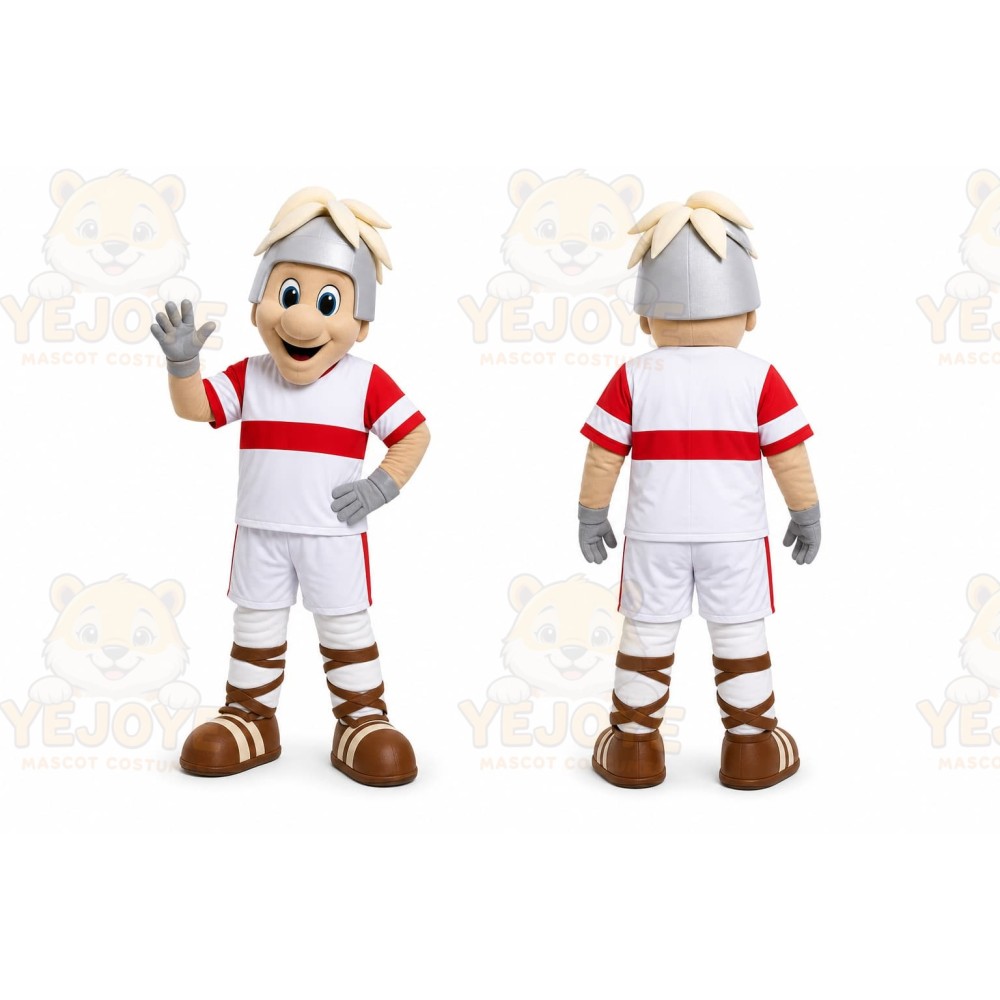 White Roman Soldier Mascot Costume for Sports Events