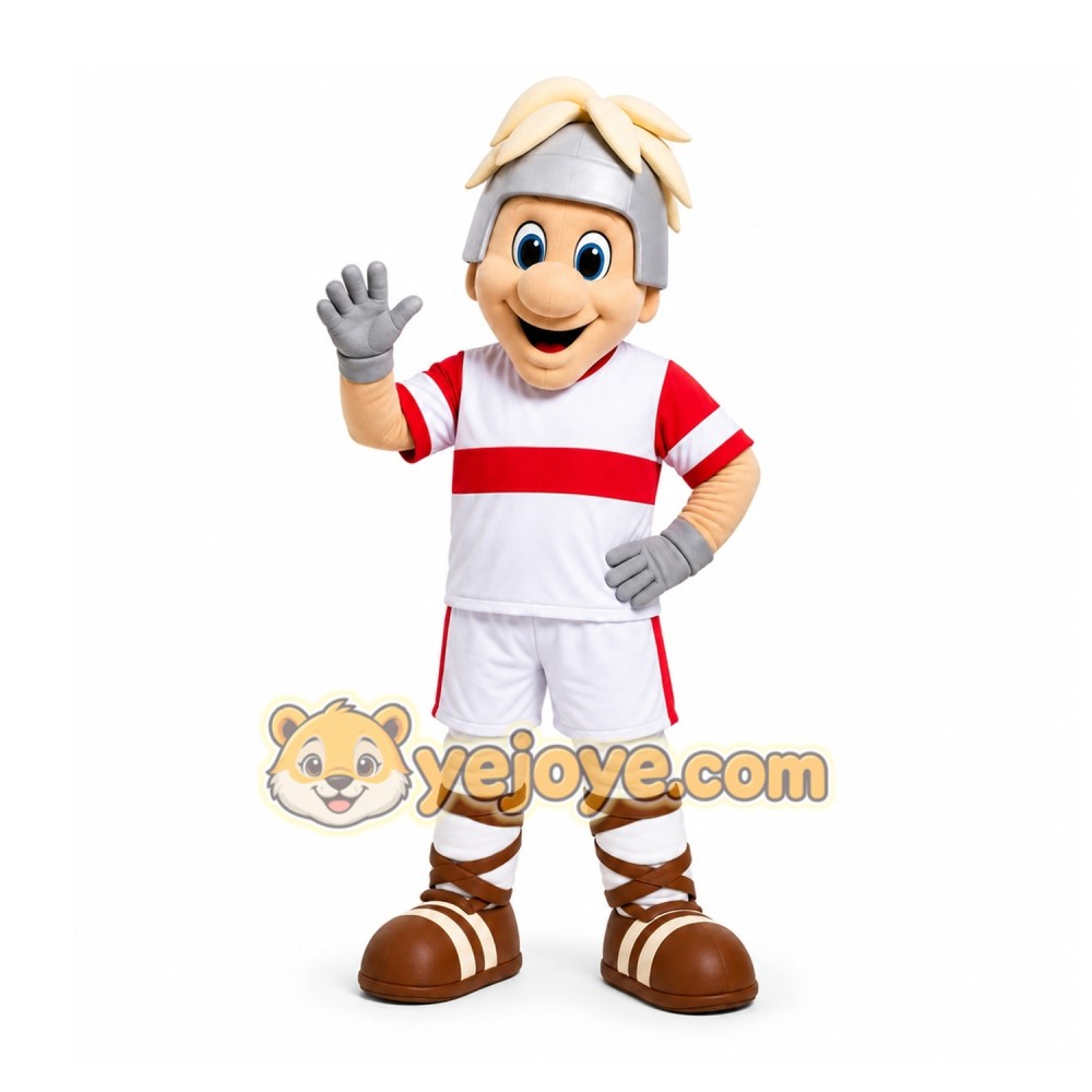 White Roman Soldier Mascot Costume for Sports Events White Roman Soldier Mascot Costume for Sports Events