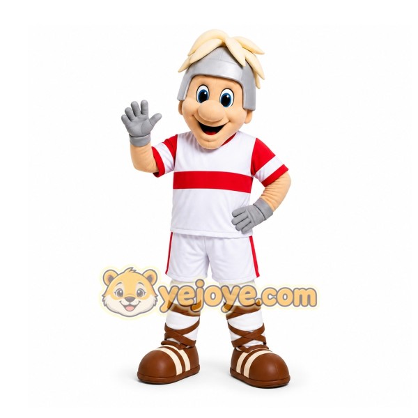 White Roman Soldier Mascot Costume for Sports Events