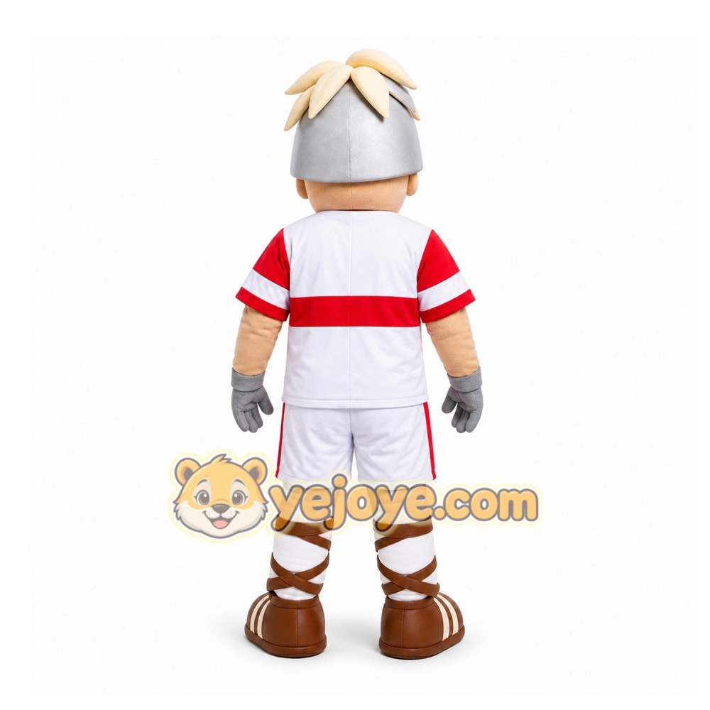 White Roman Soldier Mascot Costume for Sports Events White Roman Soldier Mascot Costume for Sports Events