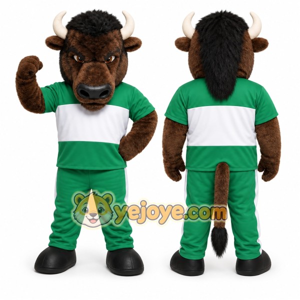 Brown Bull Mascot Costume for Sports Events