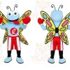 Blue Butterfly Mascot Costume for Sports Events