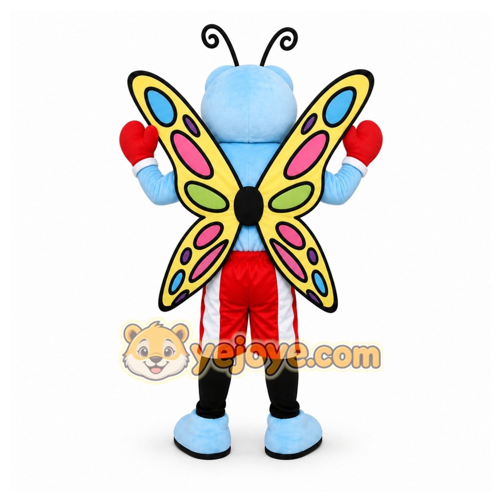 Blue Butterfly Mascot Costume for Sports Events Blue Butterfly Mascot Costume for Sports Events