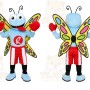 Blue Butterfly Mascot Costume for Sports Events