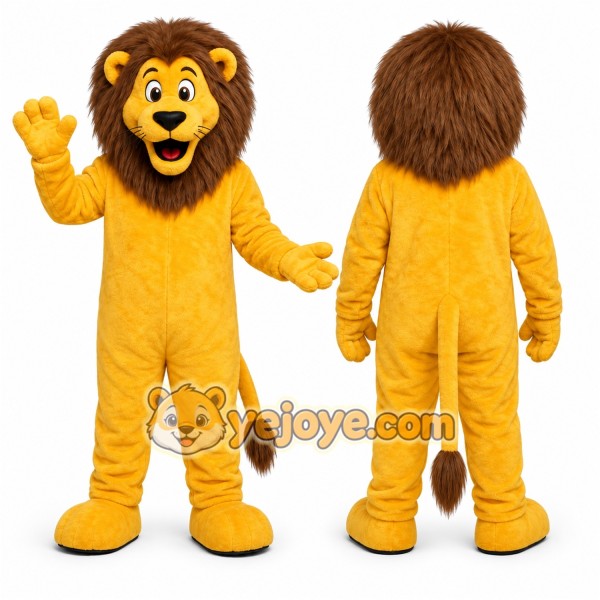 Yellow Lion Mascot Costume for Children's Events