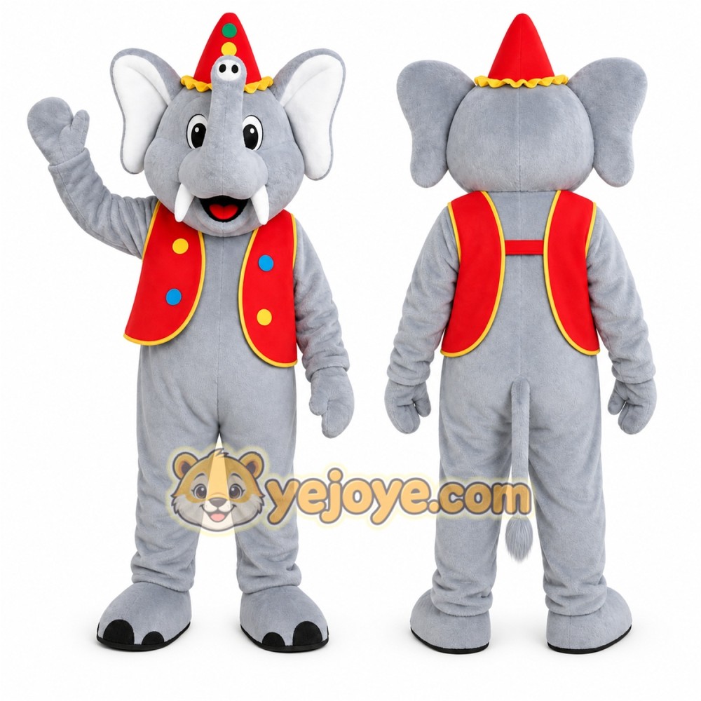 Gray Elephant Mascot Costume for Children's Events Gray Elephant Mascot Costume for Children's Events