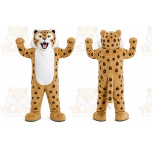 Tan Leopard Mascot Costume for Sports Events