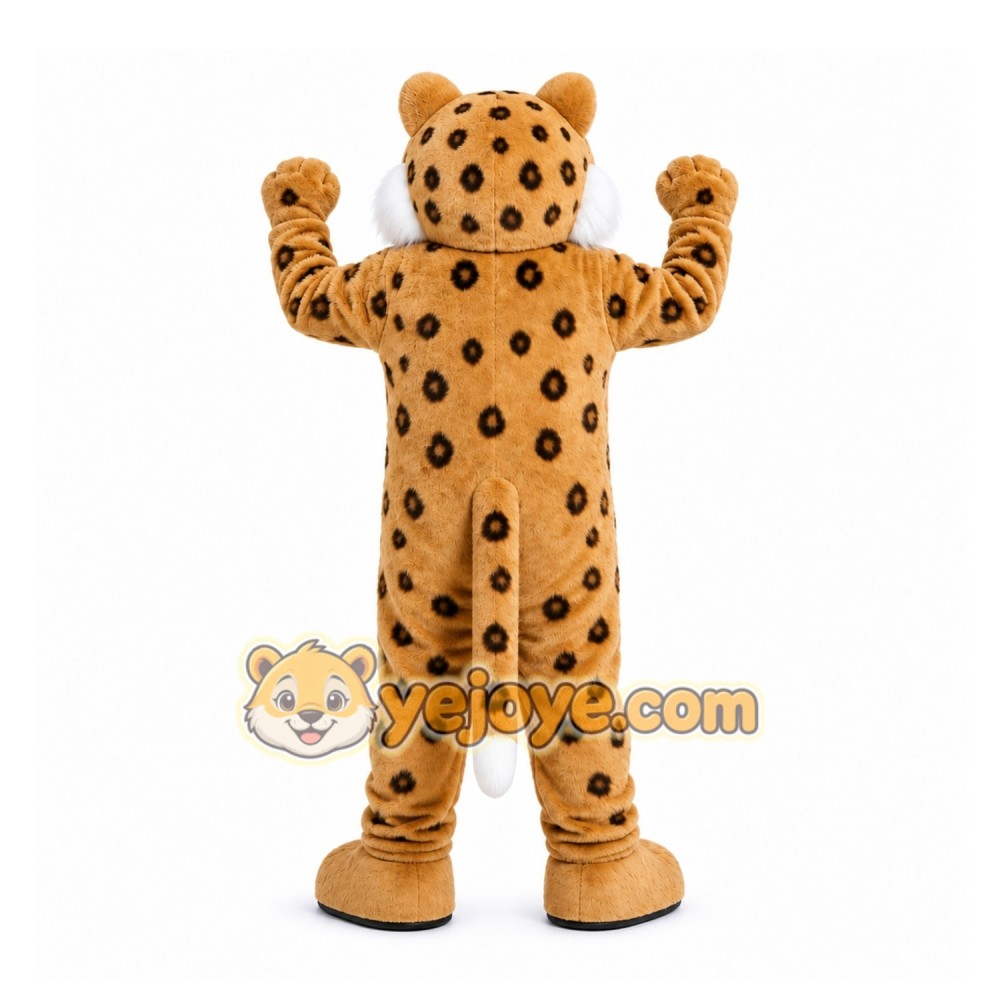 Tan Leopard Mascot Costume for Sports Events