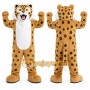 Tan Leopard Mascot Costume for Sports Events