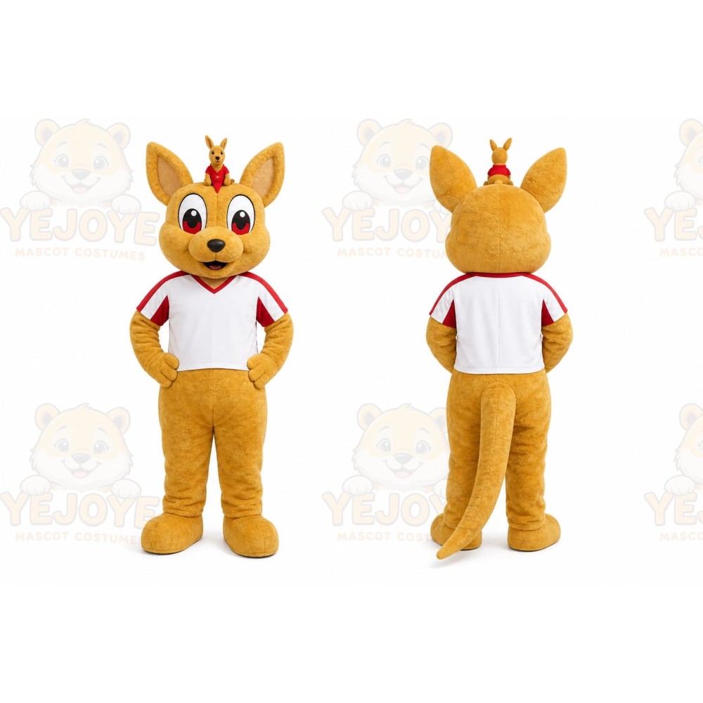 Tan Kangaroo Mascot Costume for Sports Events
