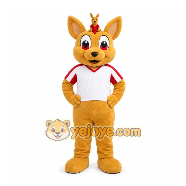 Tan Kangaroo Mascot Costume for Sports Events