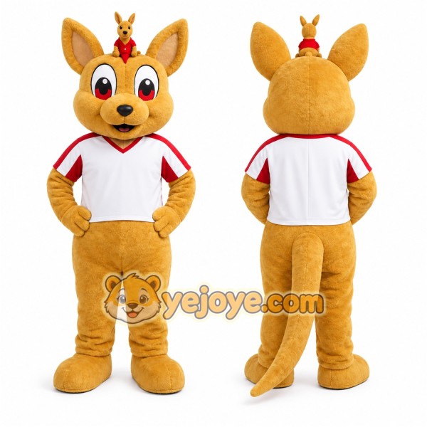 Tan Kangaroo Mascot Costume for Sports Events