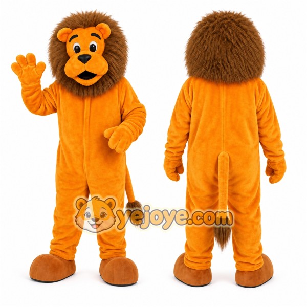 Orange Lion Mascot Costume for Children's Events