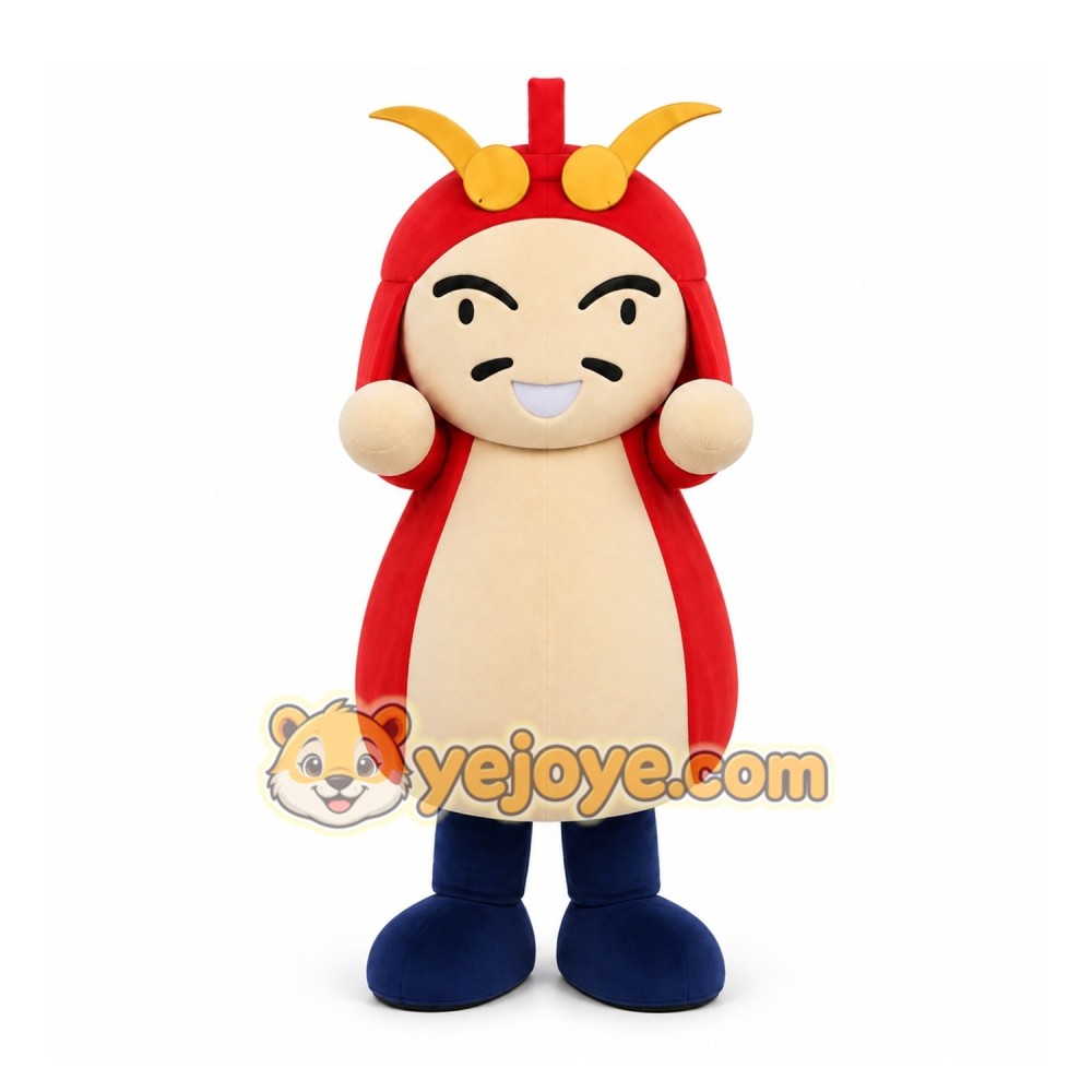 Red Cartoon Warrior Mascot Costume for Events and Promotions Red Cartoon Warrior Mascot Costume for Events and Promotions