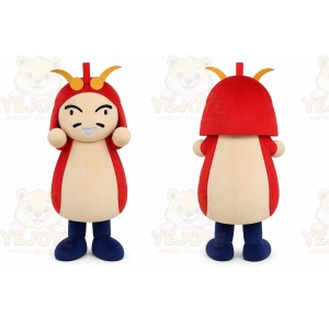Red Cartoon Warrior Mascot Costume for Events and Promotions