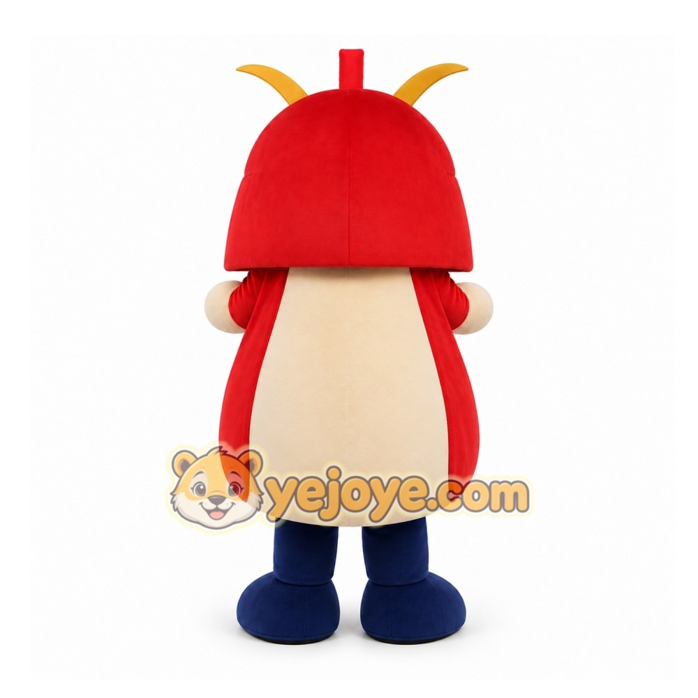 Red Cartoon Warrior Mascot Costume for Events and Promotions Red Cartoon Warrior Mascot Costume for Events and Promotions