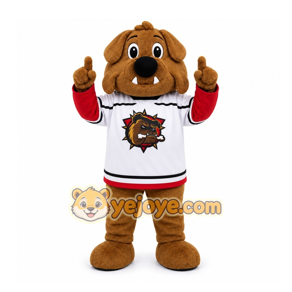 Brown Bulldog Mascot Costume for Sports Events