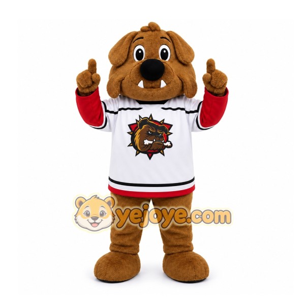 Brown Bulldog Mascot Costume for Sports Events