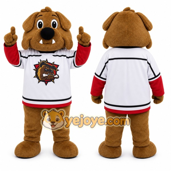 Brown Bulldog Mascot Costume for Sports Events