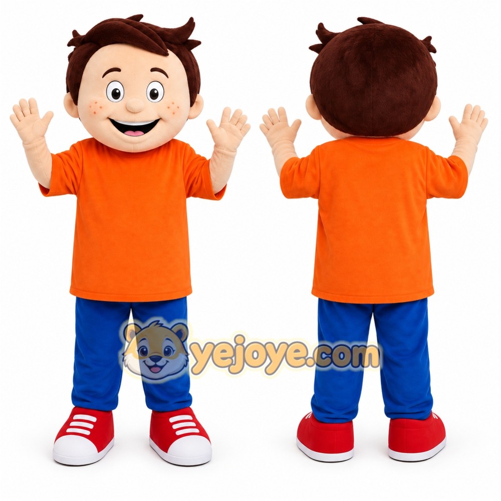 Orange Boy Mascot Costume for Children's Events Orange Boy Mascot Costume for Children's Events
