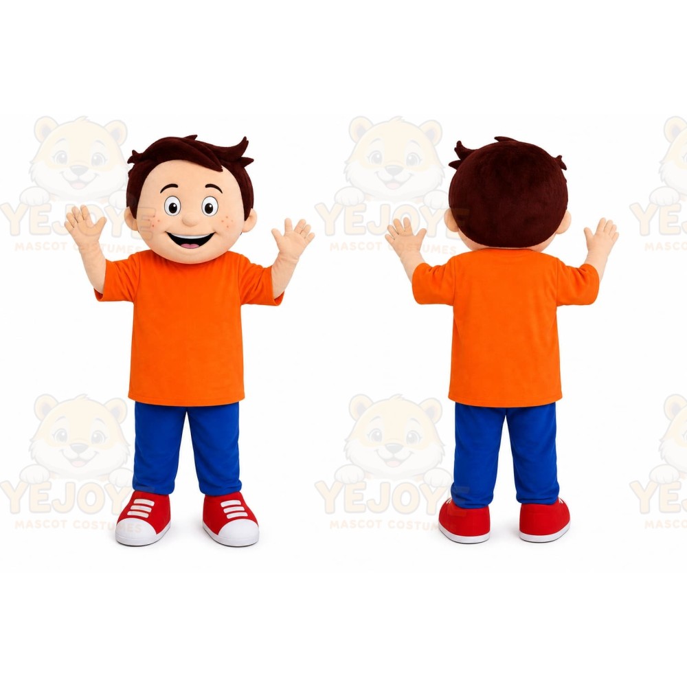 Orange Boy Mascot Costume for Children's Events