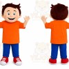 Orange Boy Mascot Costume for Children's Events