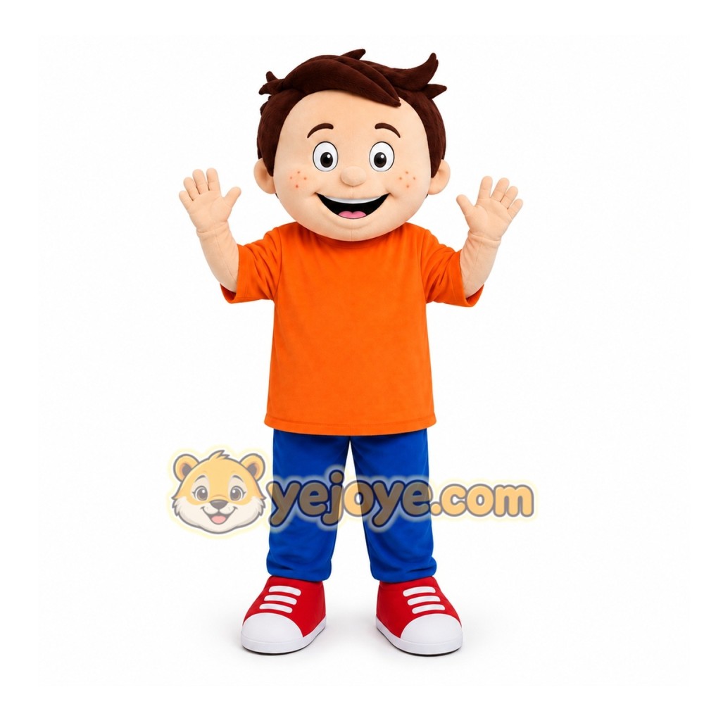 Orange Boy Mascot Costume for Children's Events Orange Boy Mascot Costume for Children's Events