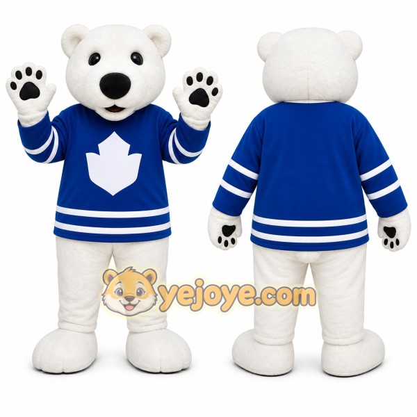 White Polar Bear Mascot Costume for Sports Events